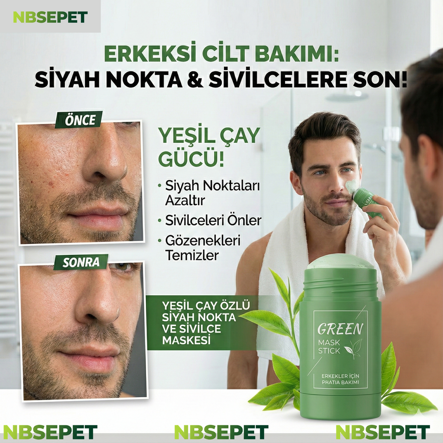 Yeşil Çay Özlü Siyah Nokta Ve Sivilce Maskesi