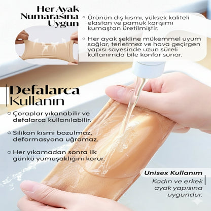 Silikon Topuk Nemlendirici Çorap