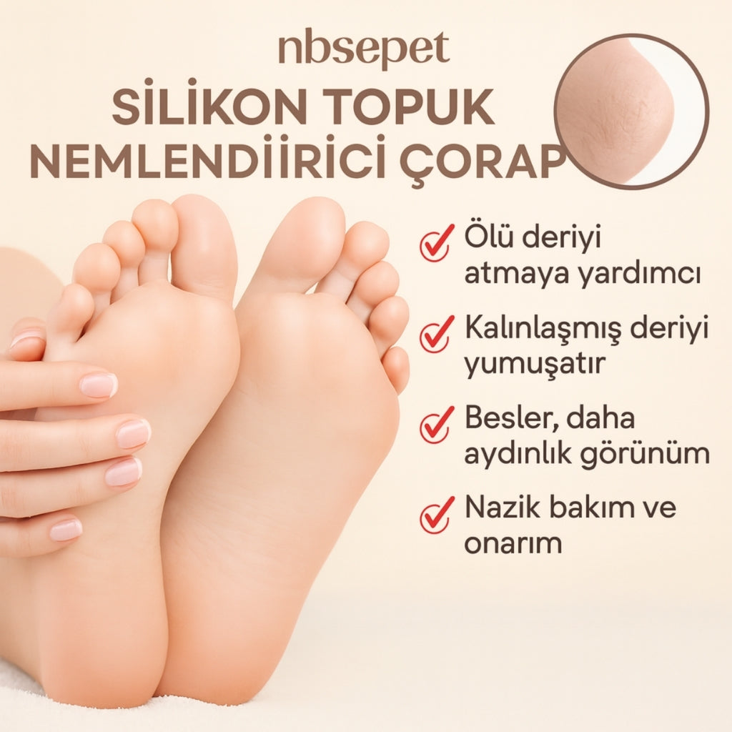 Silikon Topuk Nemlendirici Çorap