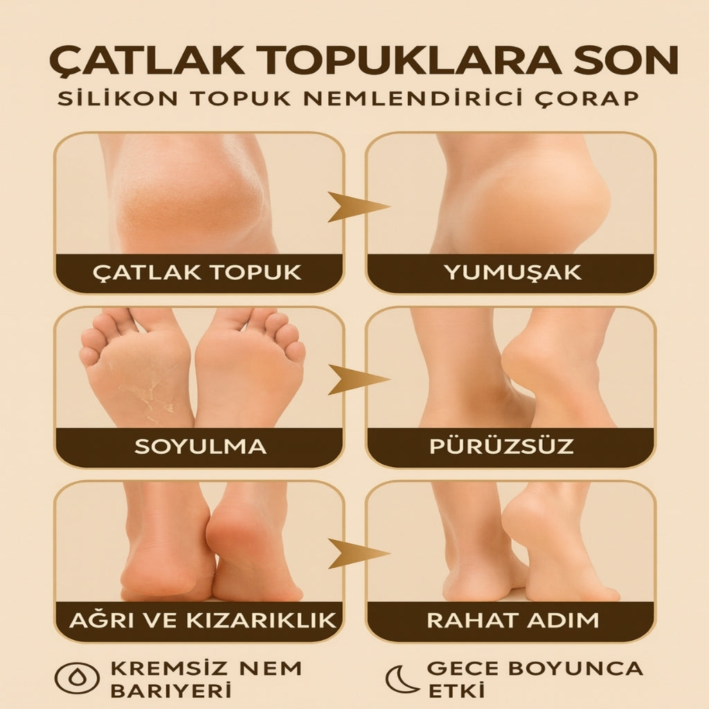 Silikon Topuk Nemlendirici Çorap