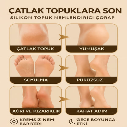 Silikon Topuk Nemlendirici Çorap