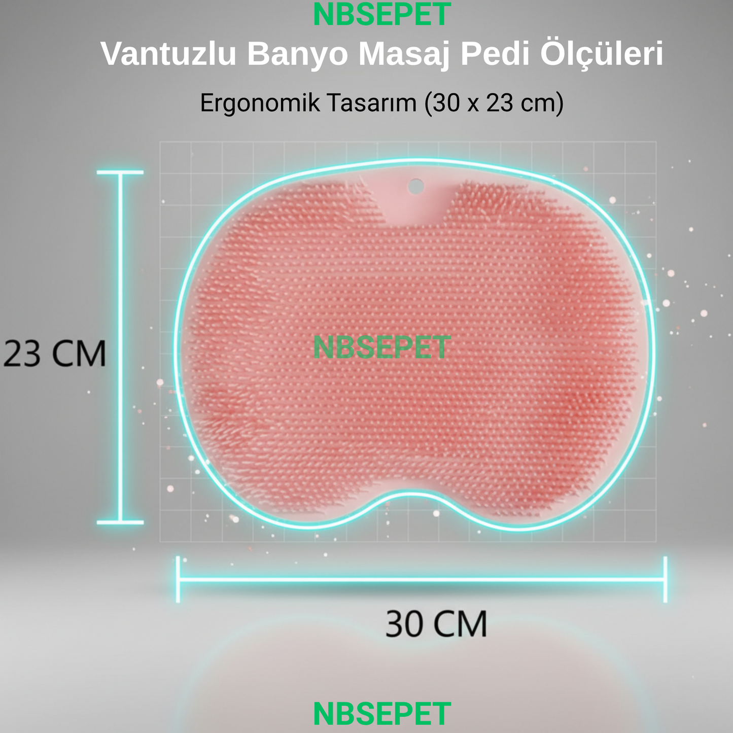 Vantuzlu Silikon Banyo Ayak ve Sırt Masaj Pedi