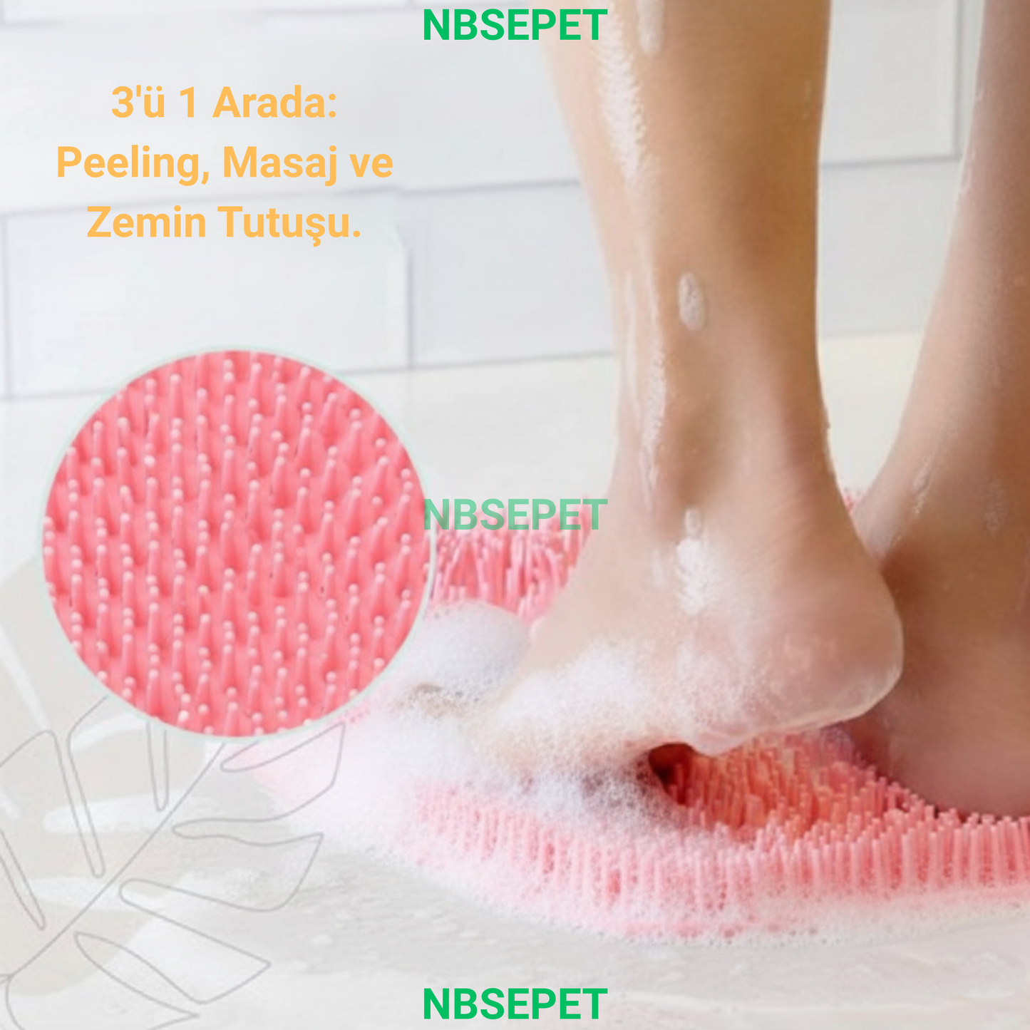 Vantuzlu Silikon Banyo Ayak ve Sırt Masaj Pedi